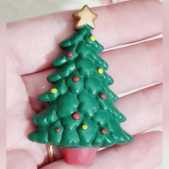 Vintage 1980's Russ Christmas tree brooch pin - Picture 5 of 5